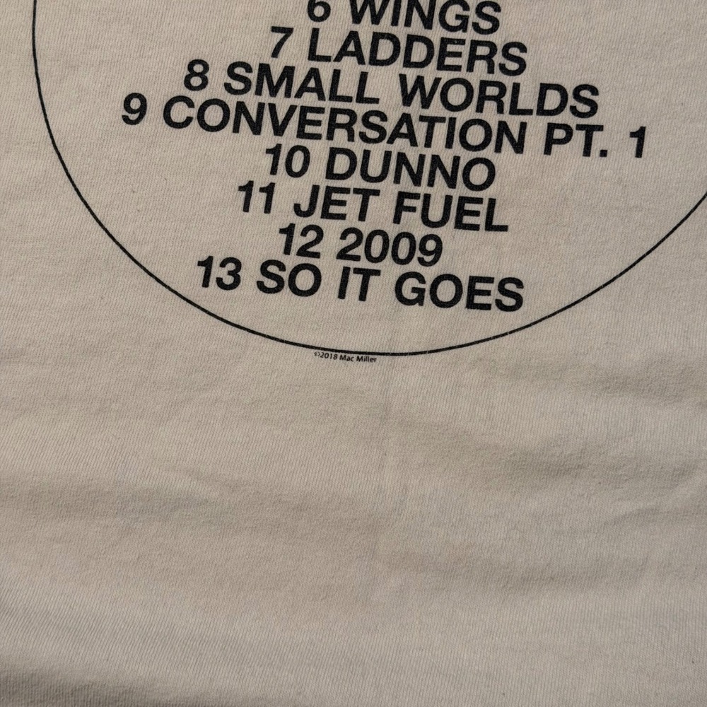 Mac Miller Swimming Album Graphic T-Shirt Mens Medium Tan Beige Double Sided - Picture 9 of 9
